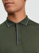 Wool Polo Top Long Sleeve Beige Tan