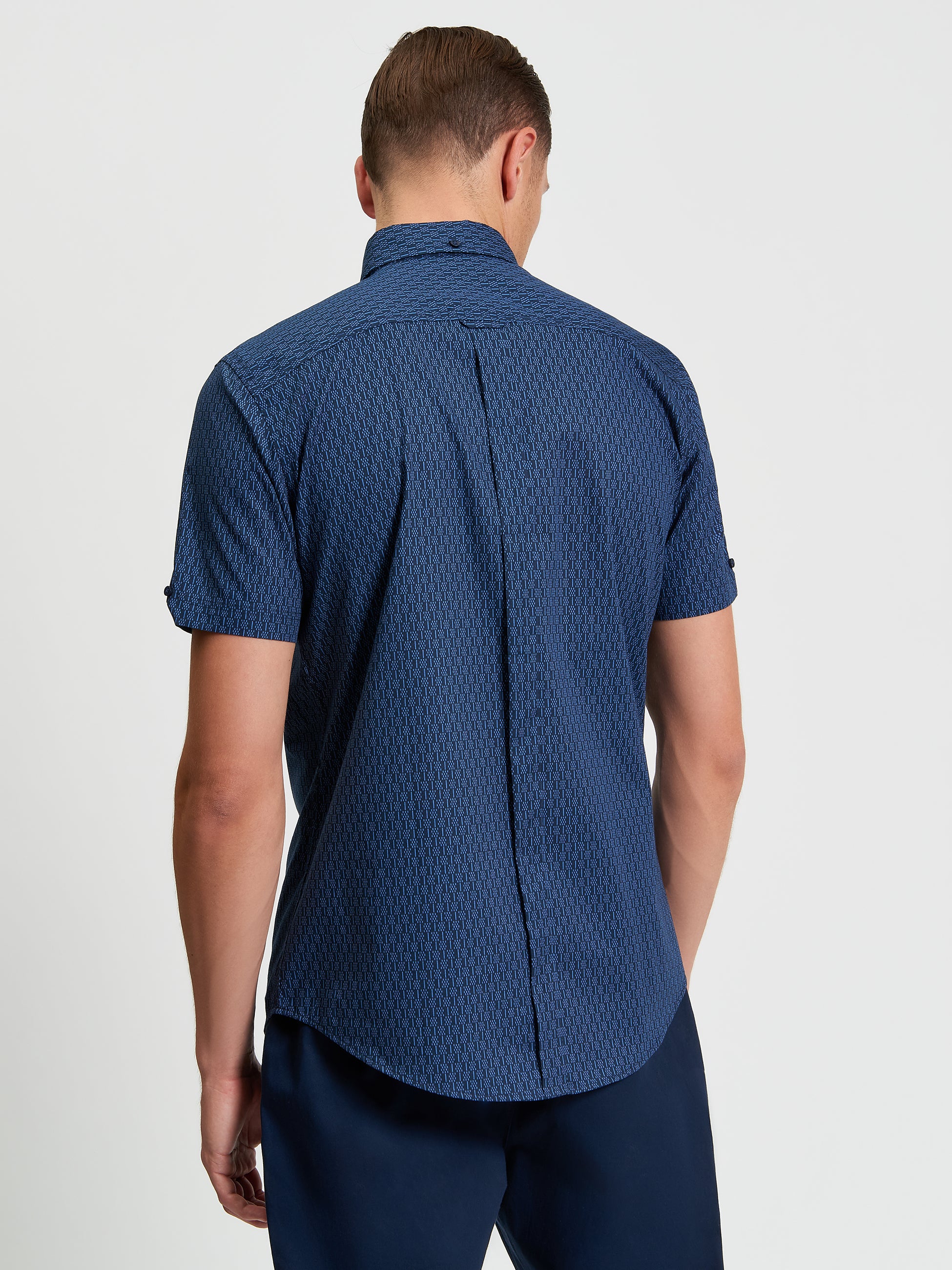 Short Sleeve Shirt Print Blue