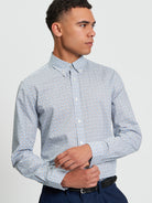 Split Geo Print - Pale Blue - Front