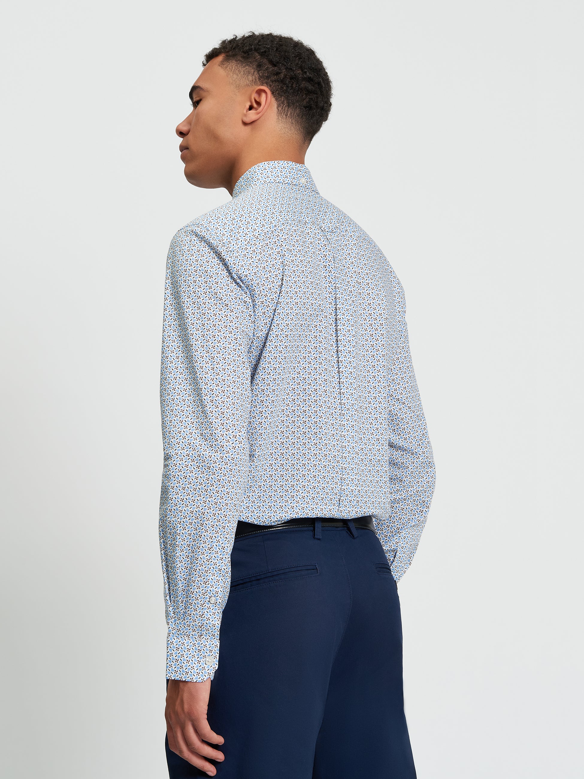 Split Geo Print - Pale Blue - Back