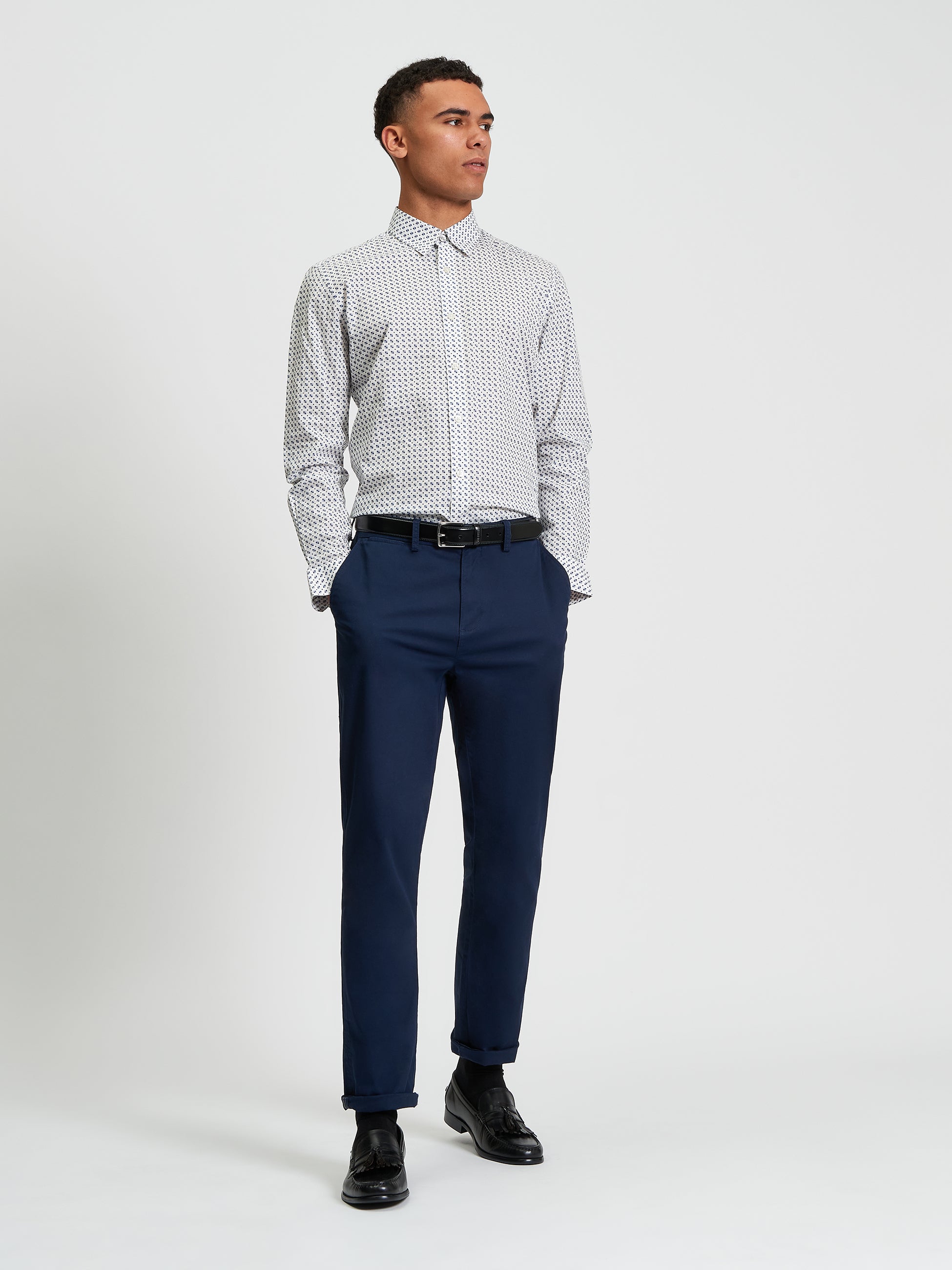 Printed Short Sleeve Shirt White