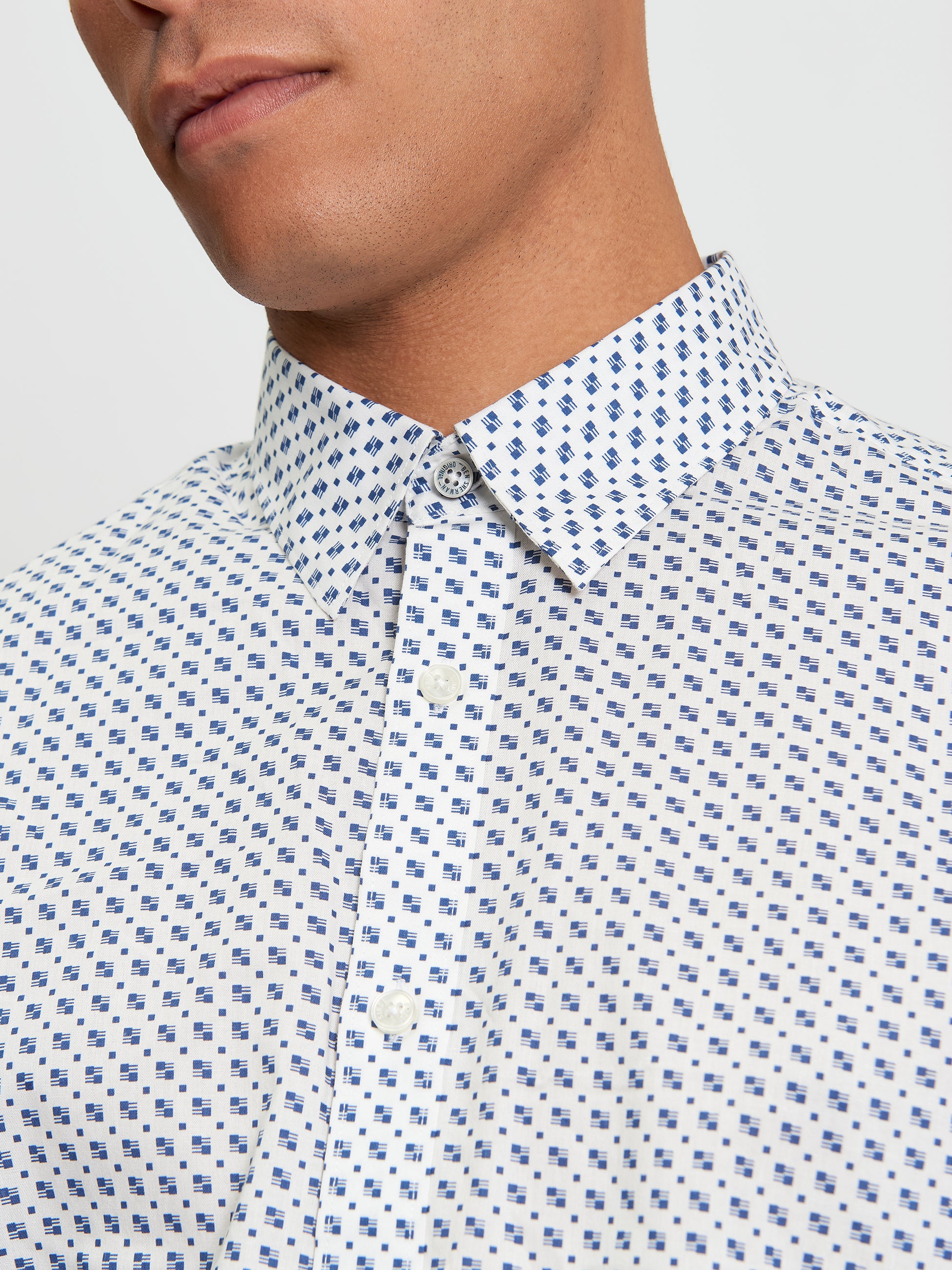 Printed Short Sleeve Shirt White