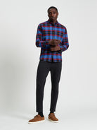 Oxford Check Shirt Dark Blue