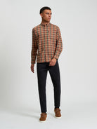 Multicolour Oxford Check - Burnt Orange - Full Length