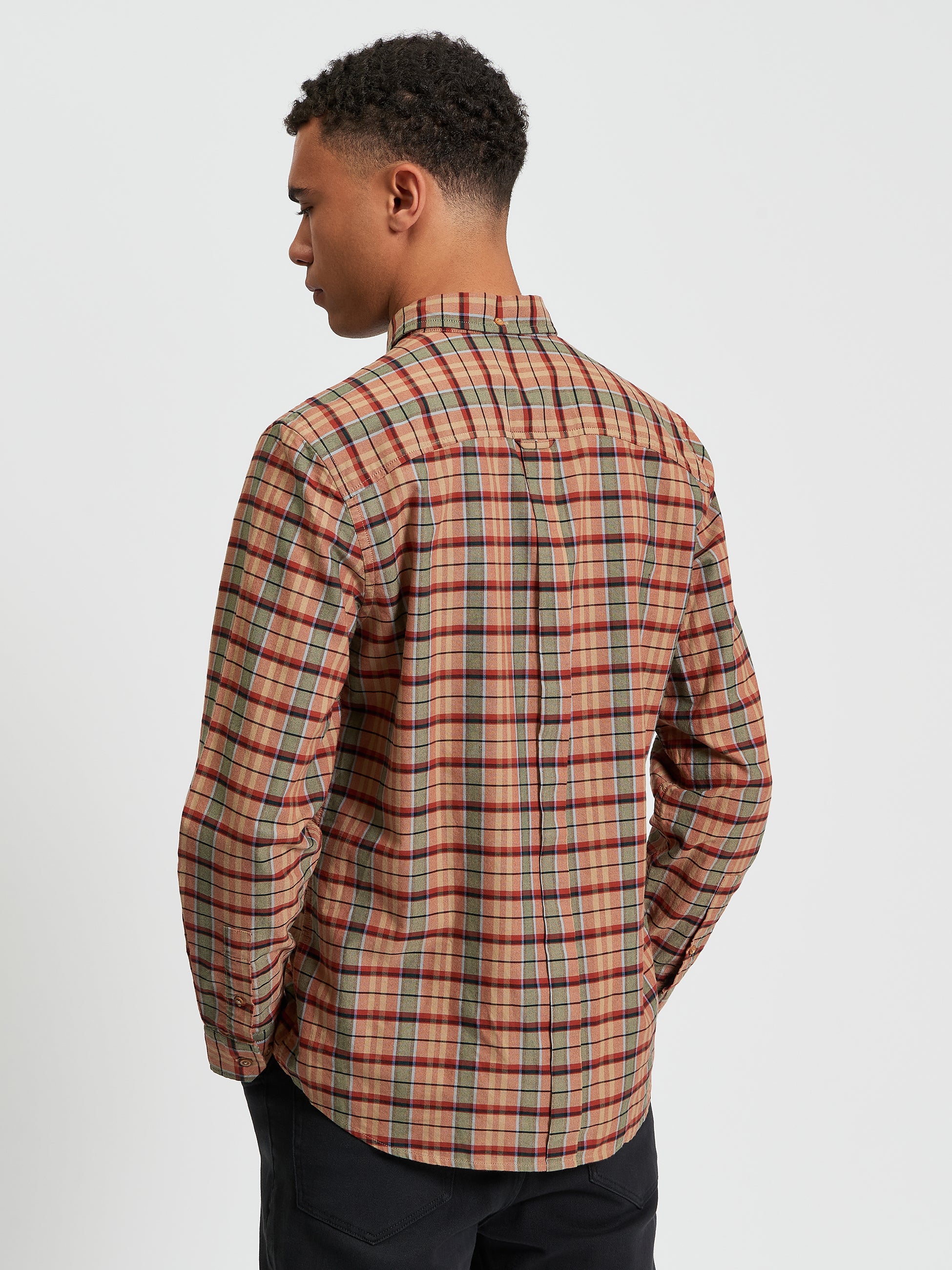Multicolour Oxford Check - Burnt Orange - Back