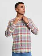 Brushed Crepe Check - Fog - Front