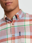 Brushed Crepe Check - Fog - Close Up