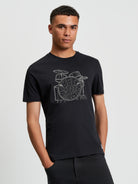 Drum Kit Print T-Shirt Black