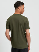 Headphone Print Graphic T-Shirt Khaki
