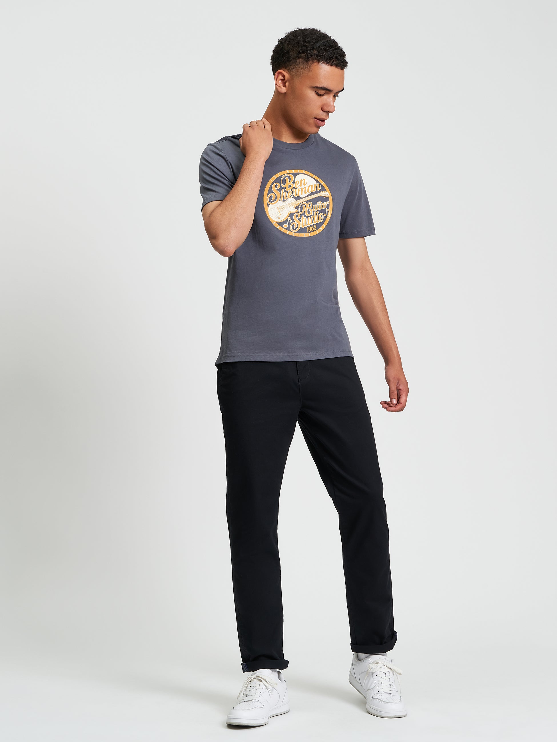 Guitar Studio Tee Grey Graphic Tee 