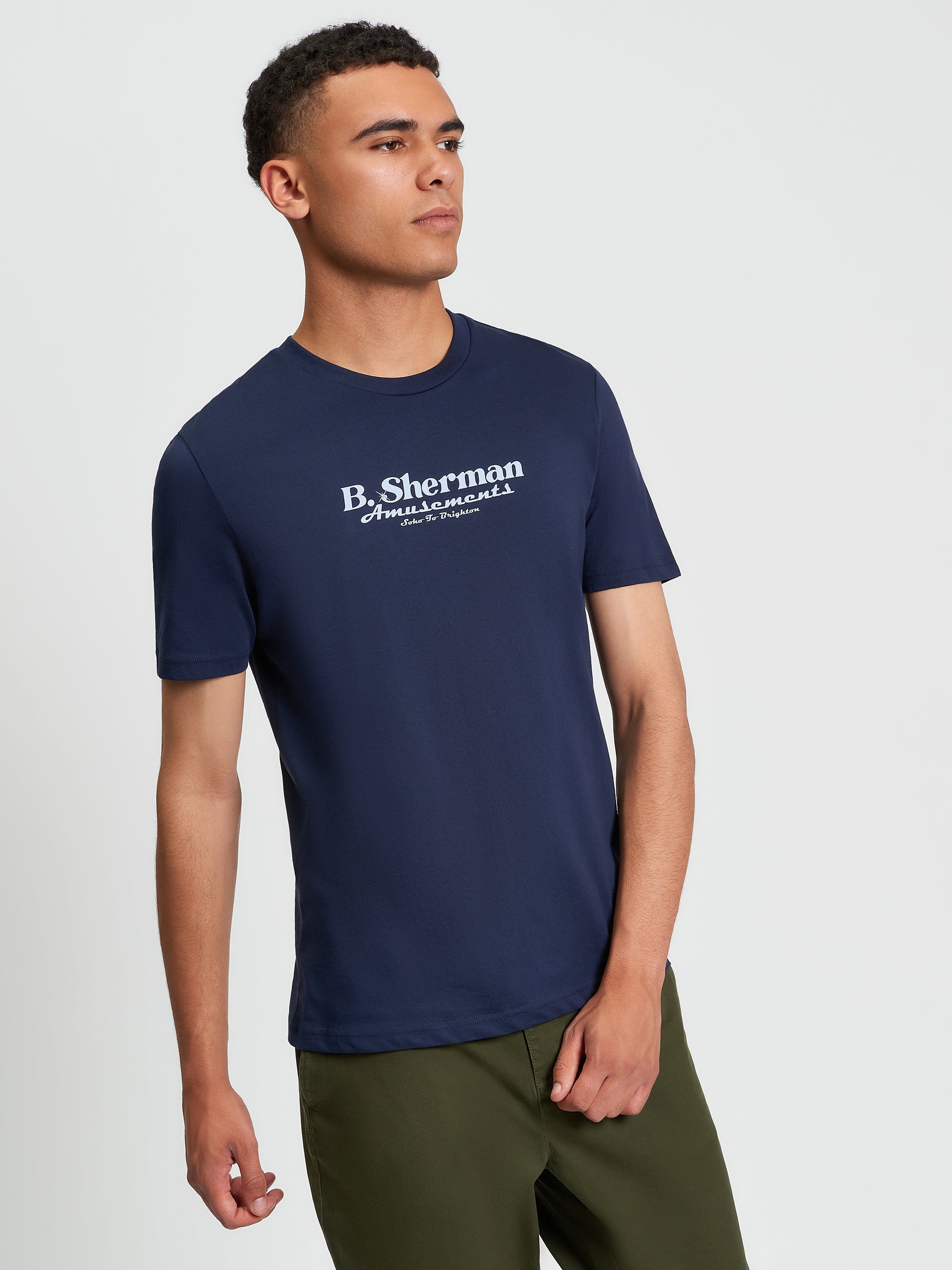 Pinball Tour Tee - Dark Navy - Front View