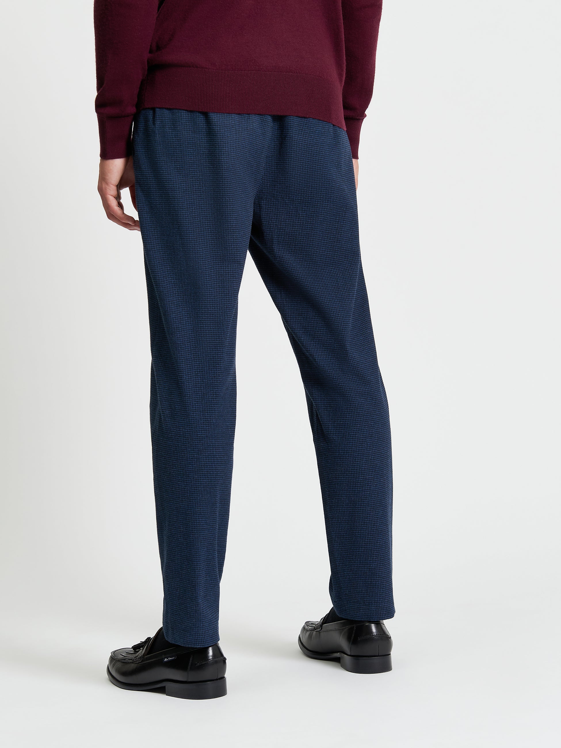 Puppytooth Dogtooth print trousers Navy