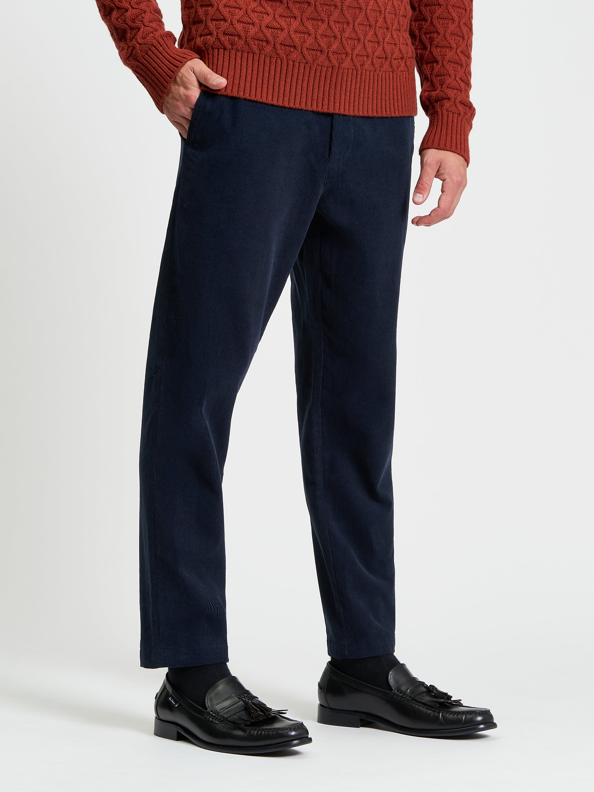 Cord Trousers Dark Navy