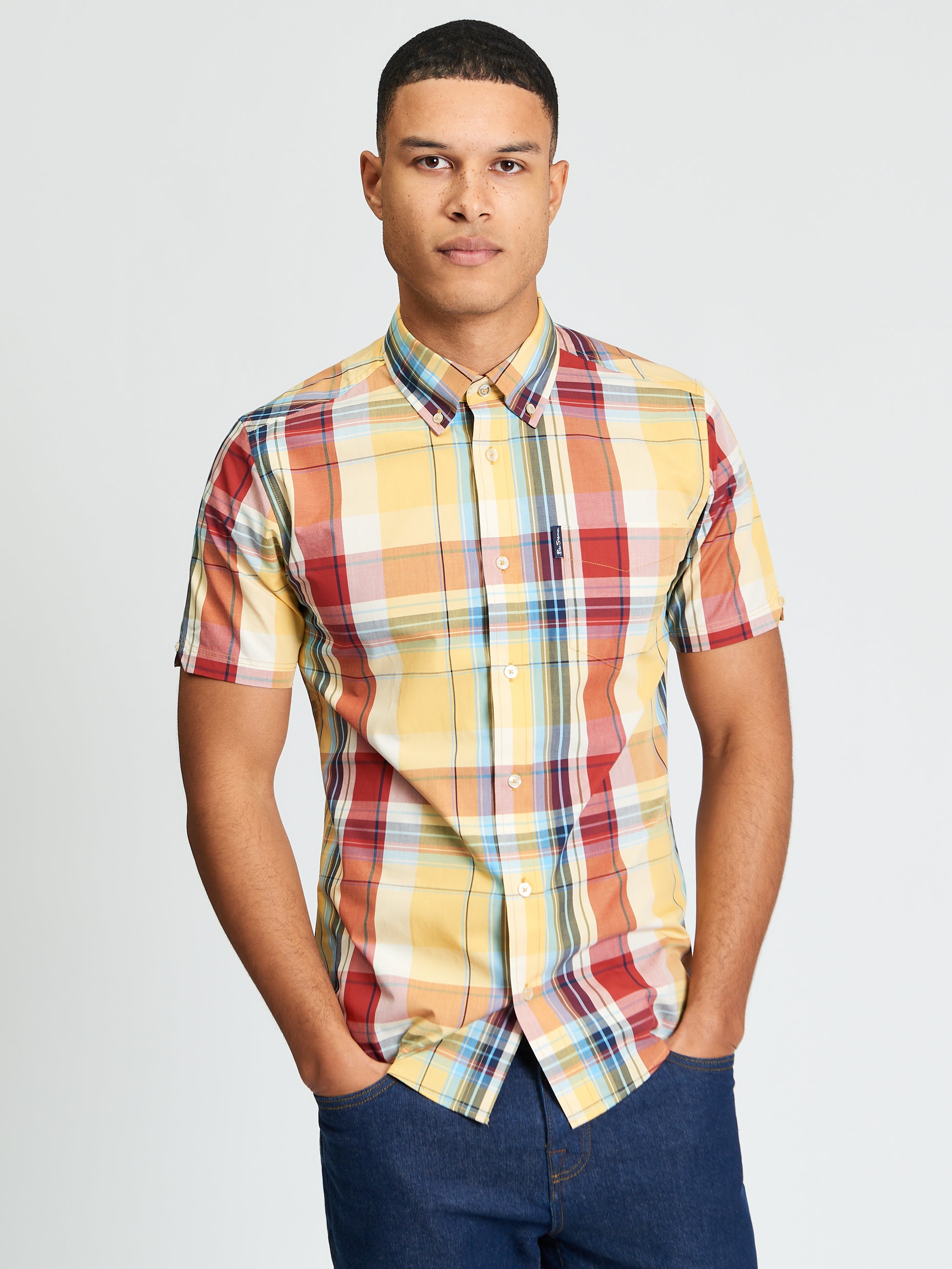 Short Sleeve Oversized Check Shirt - Zest - Styled