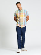 Short Sleeve Large Madras Check Shirt - Zest - Carnaby
