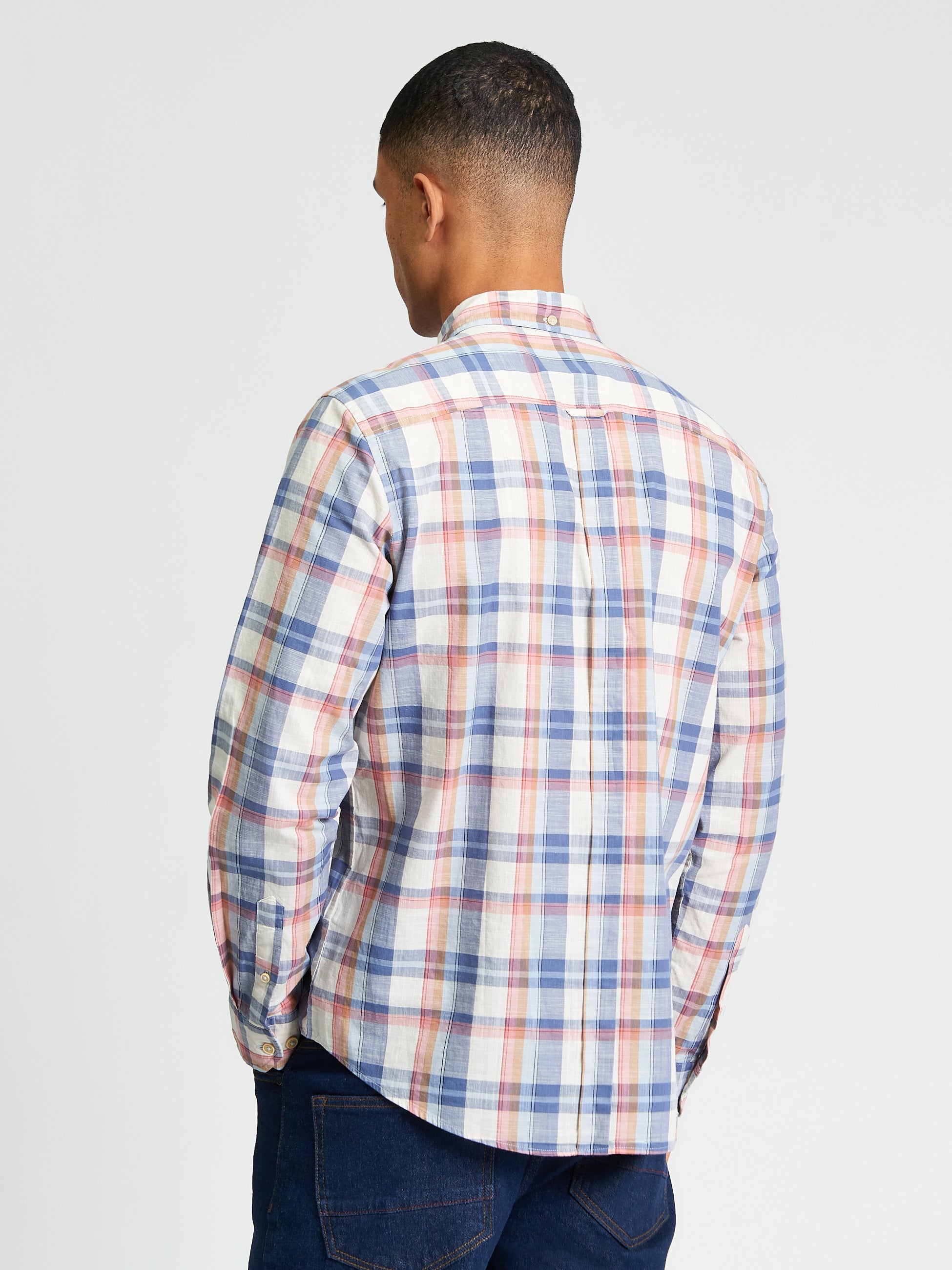 Irregular Check shirt by Ben Sherman showcasing back view, perfect for stylish daily wear.