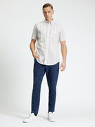 Short Sleeve Multicolour Candy Stripe Shirt - Snow White - Carnaby