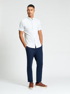 Short Sleeve Oxford Stripe Shirt - Light Blue - Mod