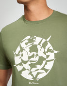 Seagull Target Tee featuring a seagull graphic design on an olive green shirt by Ben Sherman.