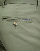 Ben Sherman Signature Chino Short – detailed view of back pocket and branded button.