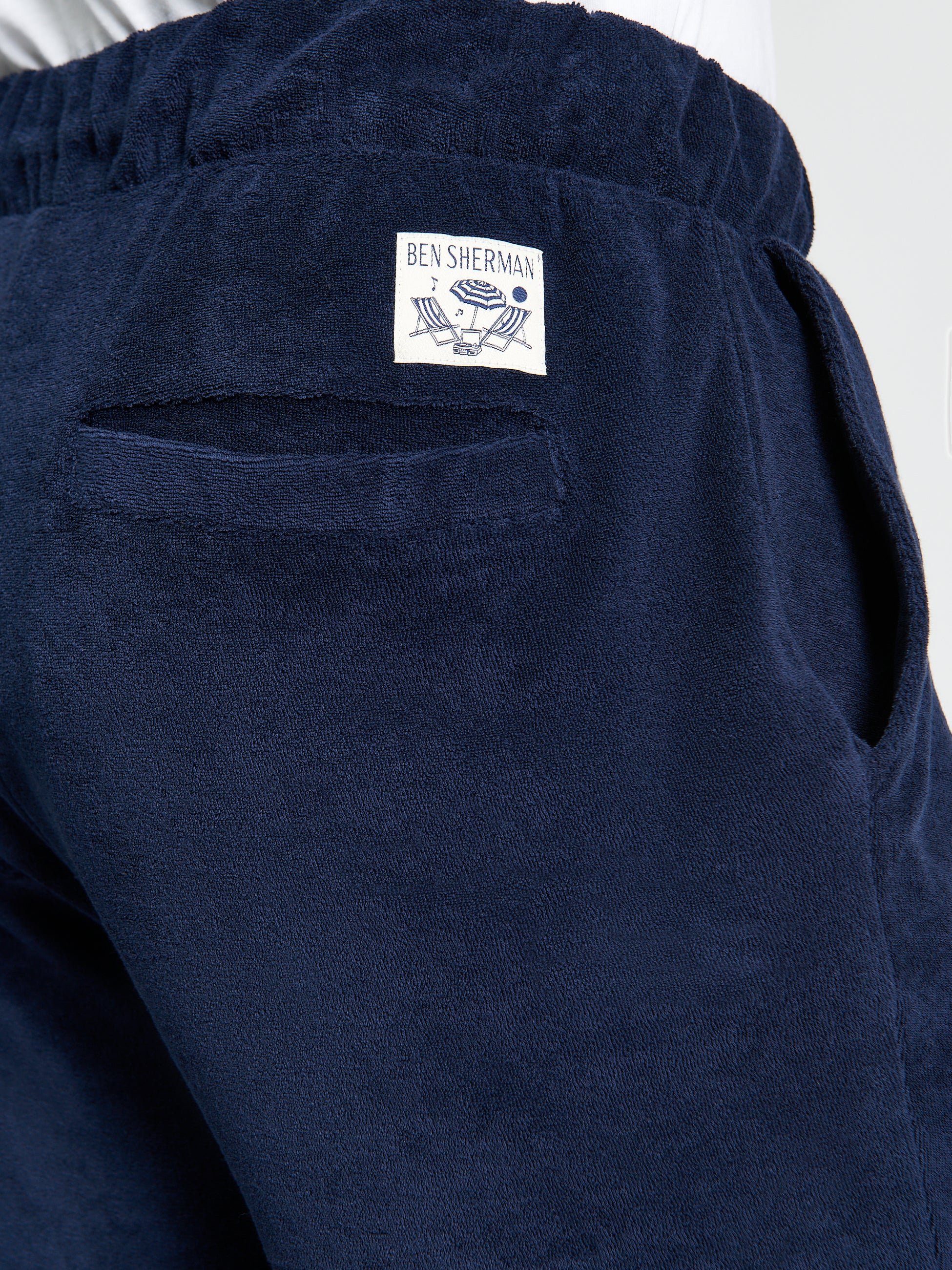 Towelling Short - Dark Navy - Close-Up