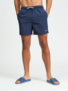 Swimshort – Navy – stylish swim shorts with elasticated waistband and adjustable drawstring.