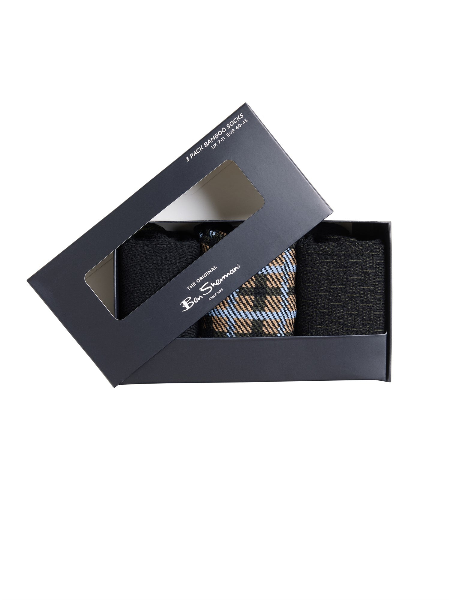 3 Pack Mod Stripe Sock – Assorted bamboo socks in a gift box with bold prints.
