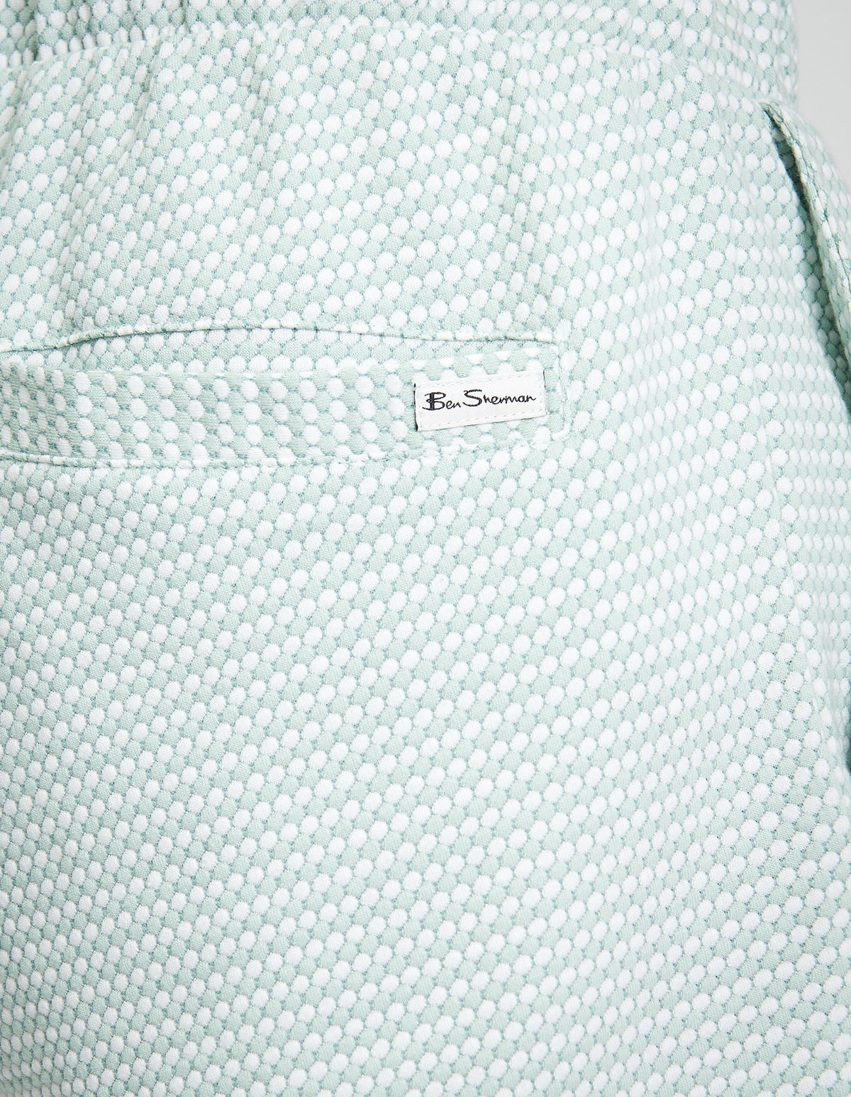 Tri Colour Textured Short - Mint - Close-Up