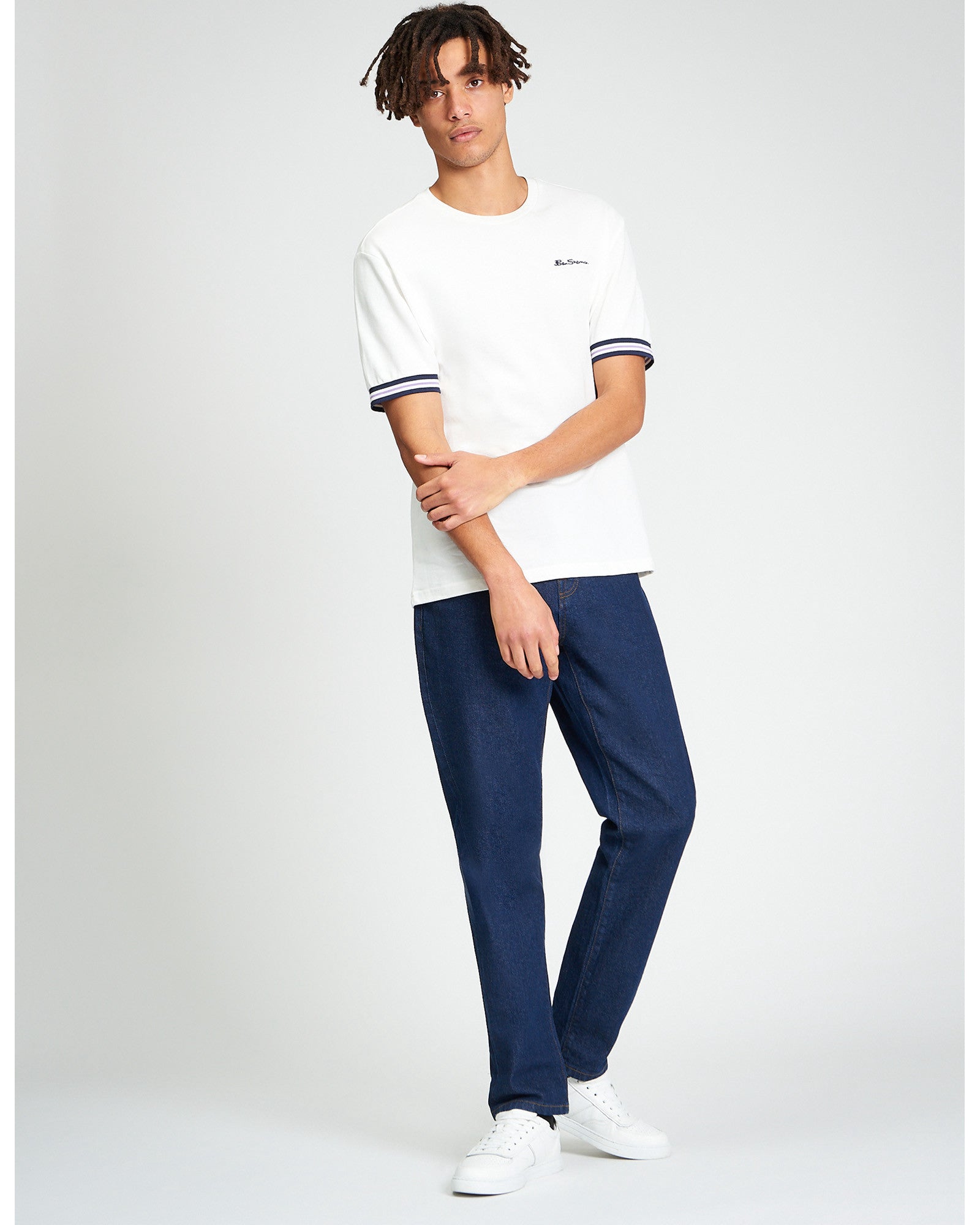Pique Tipped Tee - Snow White - Relaxed