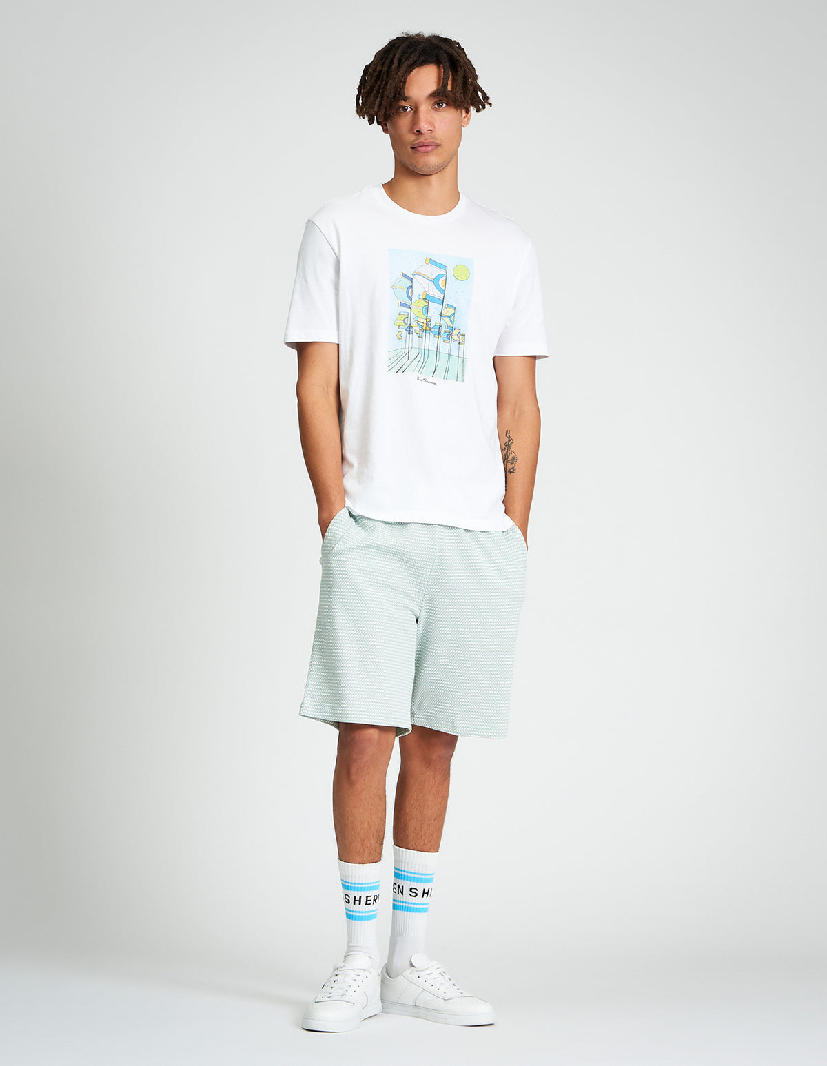 Tri Colour Textured Short - Mint - Relaxed