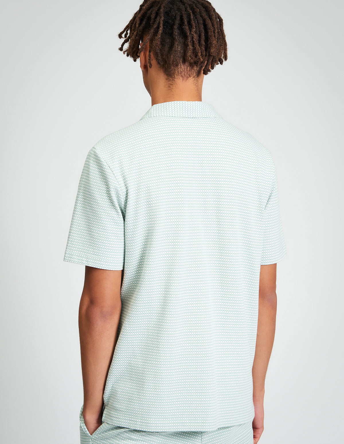 Tri Colour Textured Shirt - Mint - Back View