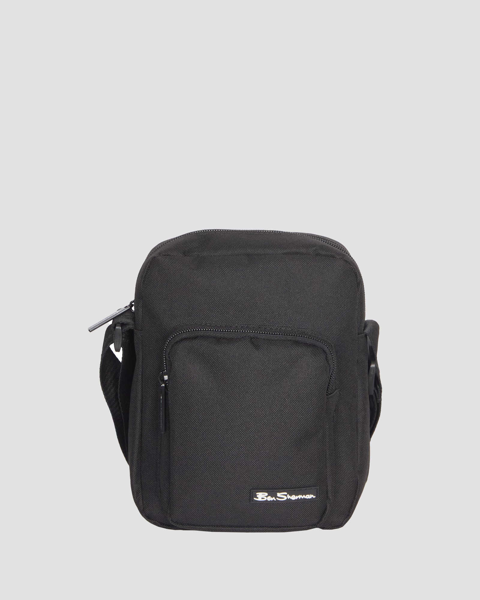 Cross Body Bag – Ben Sherman, stylish black day bag for men with adjustable shoulder strap.