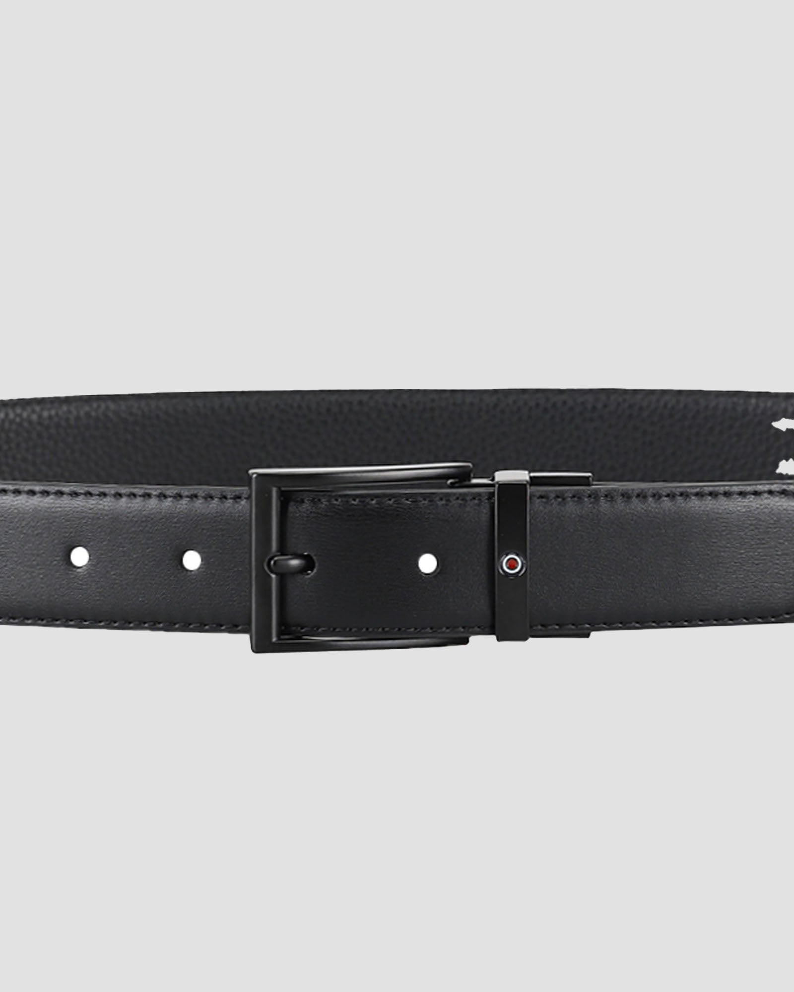 FORMAL BELT & CC GIFT SET – sleek black leather belt with a modern buckle design