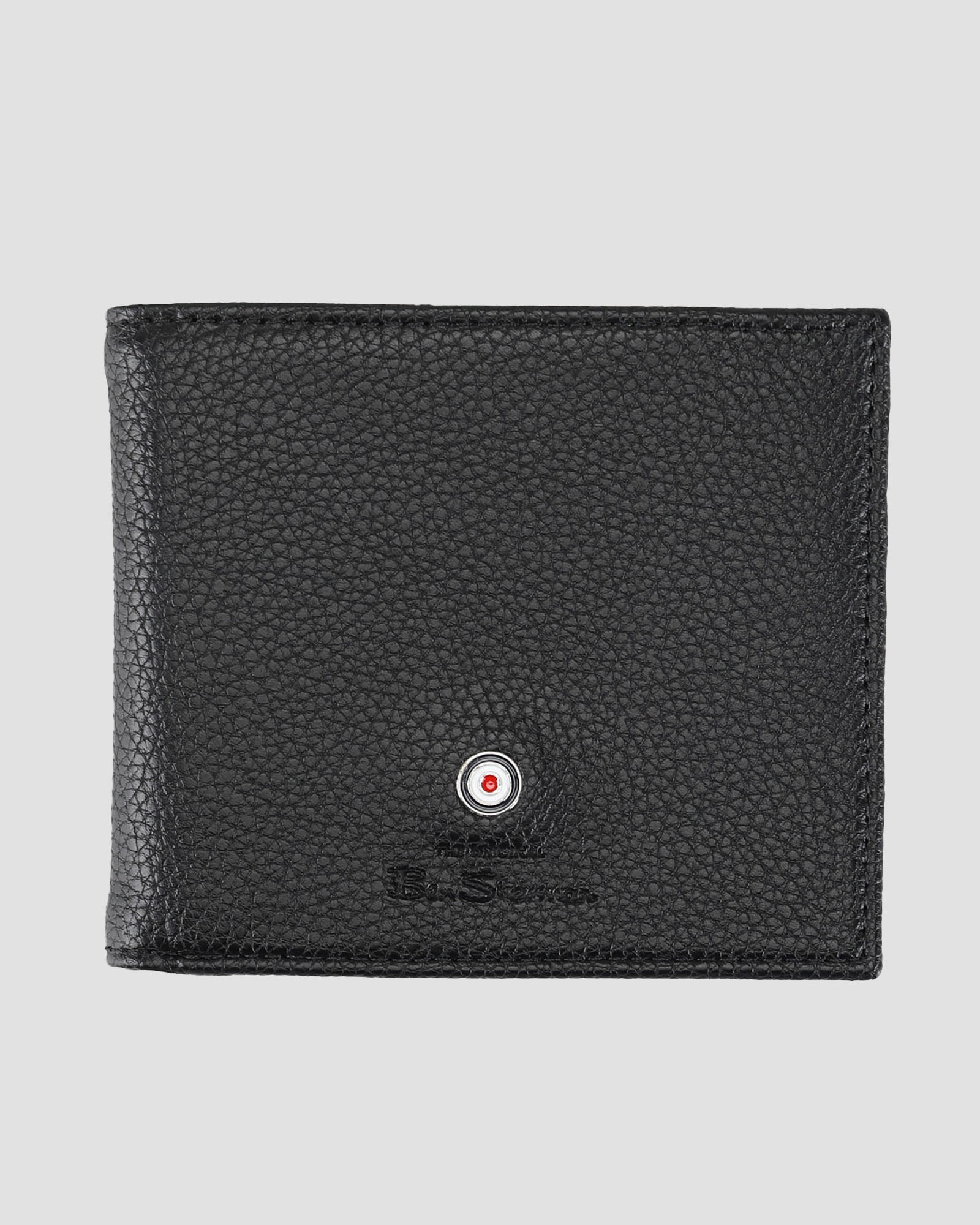 Wallet and Bottle Opener – Black Pebble Grain Wallet with Ben Sherman Target Logo